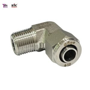 ฟิตติ้งสแตนเลส ข้องอ 90 องศา เสียบสายเดือย เกลียวนอก BLL