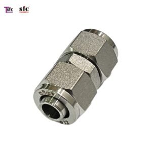 ฟิตติ้งสแตนเลส เสียบสายสองทางเดือย BLU