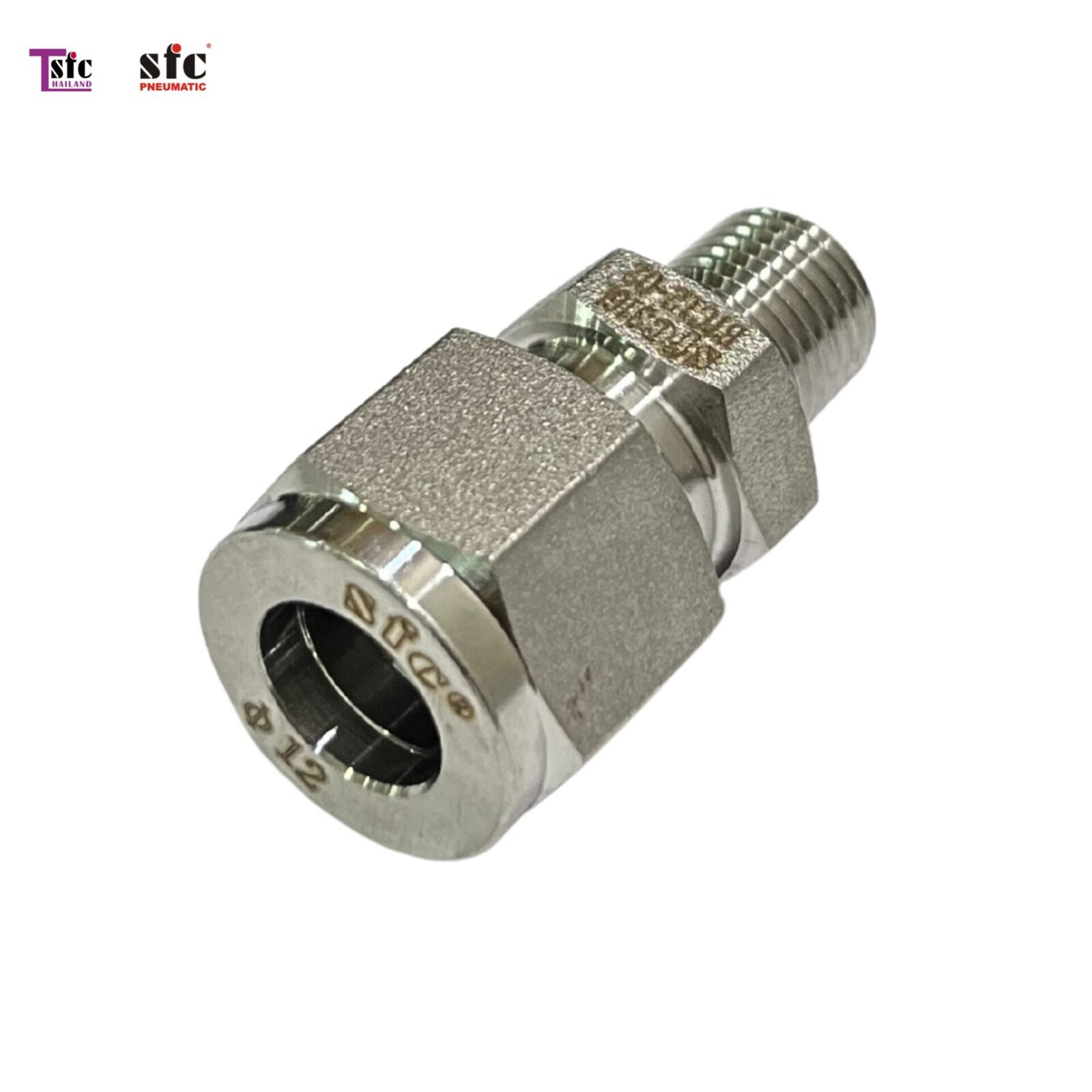 ฟิตติ้งสแตนเลส เสียบสายตาไก่ เกลียวนอก BTC