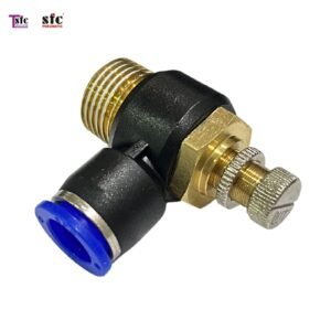 ฟิตติ้งปรับสปีด 90 องศา เสียบสาย เกลียวนอก JSC