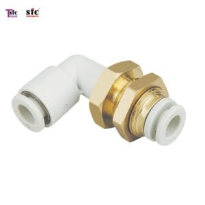 ฟิตติ้งข้องอ 90 องศา เสียบสายสองทาง เกลียวฝังตู้ KQ2LE