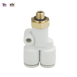 ฟิตติ้งตัววาย เสียบสายสองทาง เกลียวลด KQ2U