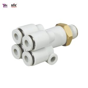 ฟิตติ้งเสียบสายสี่ทาง เกลียวนอก KQ2UD