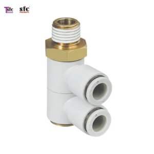 ฟิตติ้งข้องอ 90 องศา เสียบสายสองทาง เกลียวนอก KQ2VD