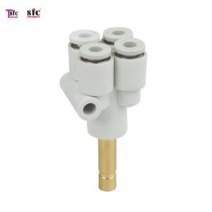 ฟิตติ้งเสียบสายสี่ทาง ก้านยาว KQ2XD