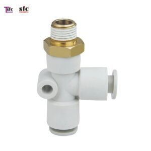 ฟิตติ้งตัวที เสียบสายสองทาง เกลียวนอก KQ2Y