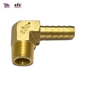 ข้อต่อทองเหลือง ข้องอ 90 องศา หางปลาไหล เกลียวนอก 146