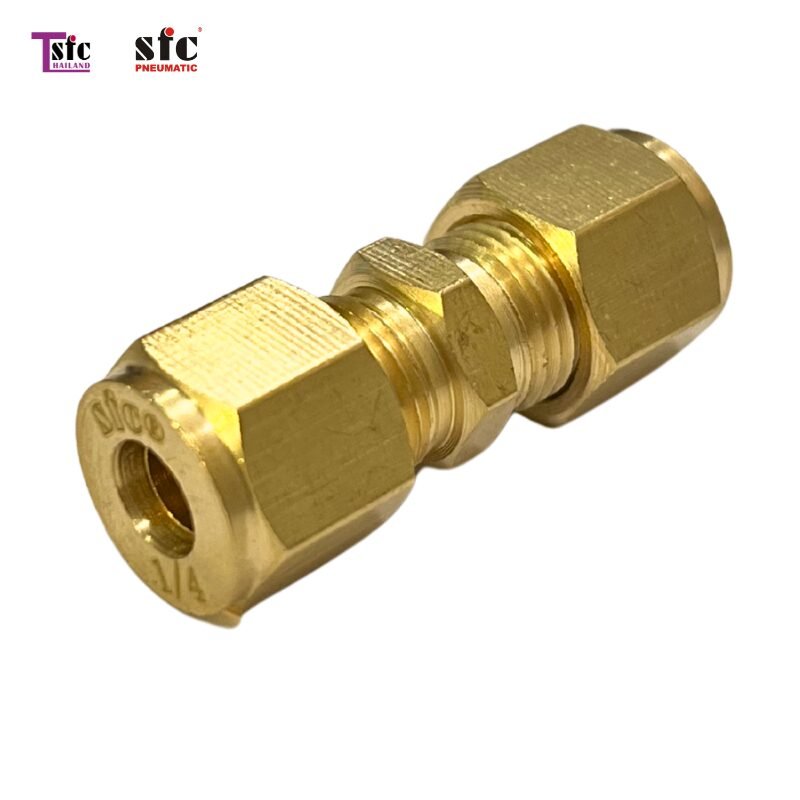 ข้อต่อทองเหลือง ต่อตรง เสียบสายสองทางตาไก่ 62