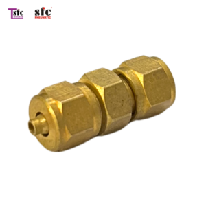 ข้อต่อทองเหลือง ต่อตรง เสียบสายสองทางเดือย 620