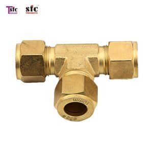 ข้อต่อทองเหลืองตัวที เสียบสายสามทางตาไก่ 64