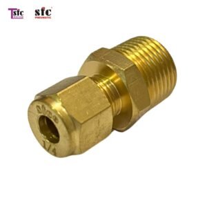 ข้อต่อทองเหลือง ต่อตรง เสียบสายตาไก่ เกลียวนอก 68