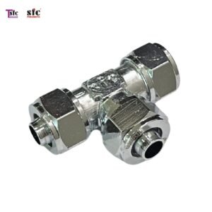 ฟิตติ้งตัวที เสียบสายสองทางเดือย เกลียวนอก KLE