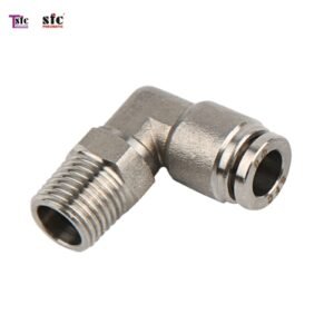 ฟิตติ้งสแตนเลส ข้องอ 90 องศา เสียบสาย เกลียวนอก STL
