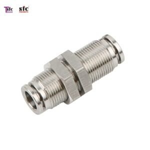 ฟิตติ้งสแตนเลส เกลียวฝังตู้ เสียบสายสองทาง STM