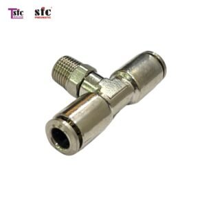 ฟิตติ้งสวมเร็วโลหะตัวที เสียบสายสองทาง เกลียวนอก YPB