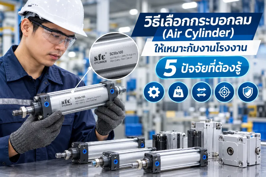 วิธีเลือก กระบอกลม ให้เหมาะกับงานโรงงาน สรุป 5 ปัจจัยสำคัญ